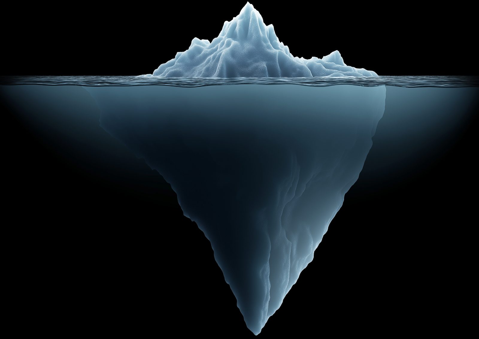 Iceberg below the waterline